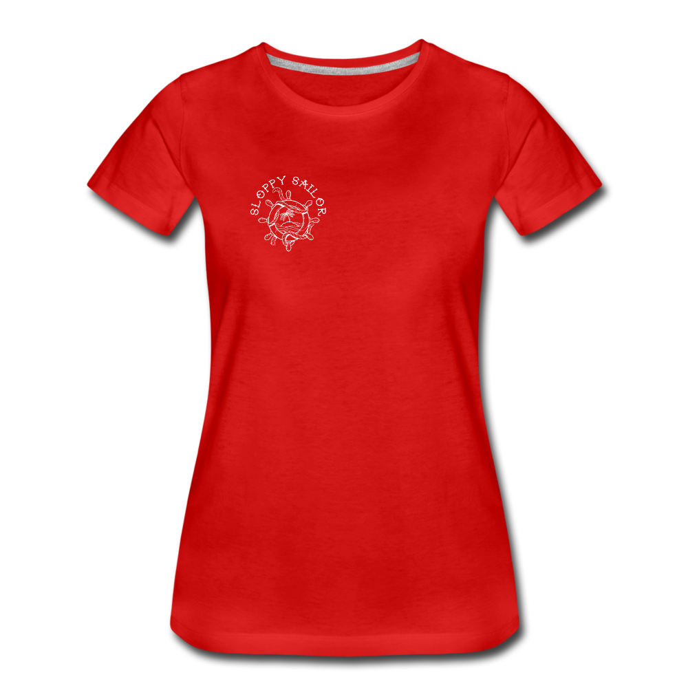Flamingo - FRONT & BACK Print- Frauen Premium Bio T-Shirt - Rot